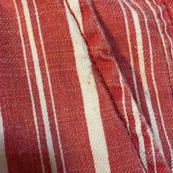 American Eagle Women’s 6 Red & White Striped Linen Blend Shorts - Picture 8 of 10